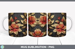3D Elegant Azalea Flowers Mug Wrap | Sublimation Coffee Cup Product Image 4