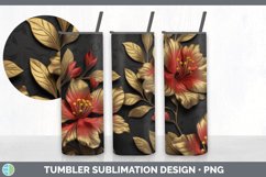 3D Elegant Azalea Flowers Tumbler | Sublimation 20 oz Skinny Product Image 4