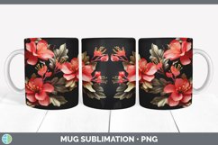 3D Elegant Azalea Flowers Mug Wrap | Sublimation Coffee Cup Product Image 5