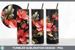 3D Elegant Azalea Flowers Tumbler | Sublimation 20 oz Skinny Product Image 5