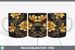 3D Elegant Azalea Flowers Mug Wrap | Sublimation Coffee Cup Product Image 6