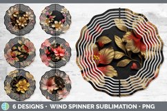 3D Black and Gold Flowers Wind Spinner Mega Bundle Sublimate Product Image 2