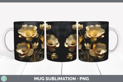 3D Elegant Buttercup Flowers Mug Wrap | Sublimation Coffee C Product Image 4