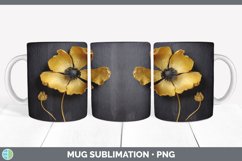 3D Elegant Buttercup Flowers Mug Wrap | Sublimation Coffee C Product Image 5