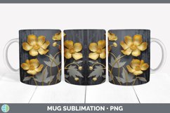 3D Elegant Buttercup Flowers Mug Wrap | Sublimation Coffee C Product Image 6