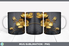 3D Elegant Buttercup Flowers Mug Wrap | Sublimation Coffee C Product Image 7
