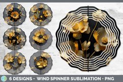 3D Black and Gold Flowers Wind Spinner Mega Bundle Sublimate Product Image 3