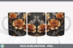 3D Elegant Carnation Flowers Mug Wrap | Sublimation Coffee C Product Image 1