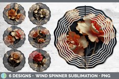 3D Black and Gold Flowers Wind Spinner Mega Bundle Sublimate Product Image 4