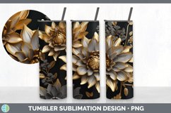 3D Elegant Chrysanthemum Flowers Tumbler | Sublimation 20 oz Product Image 3