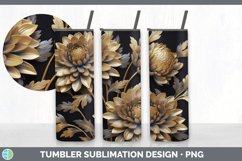 3D Elegant Chrysanthemum Flowers Tumbler | Sublimation 20 oz Product Image 4