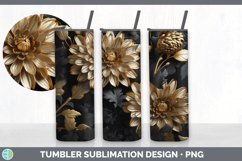3D Elegant Chrysanthemum Flowers Tumbler | Sublimation 20 oz Product Image 5