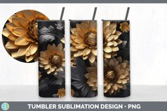 3D Elegant Chrysanthemum Flowers Tumbler | Sublimation 20 oz Product Image 6
