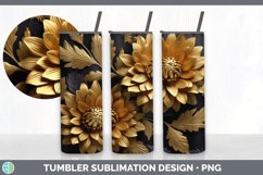 3D Elegant Chrysanthemum Flowers Tumbler | Sublimation 20 oz Product Image 7