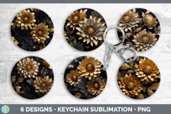 3D Elegant Chrysanthemum Flowers Keychain | Sublimation Keyr Product Image 2