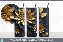 3D Elegant Dahlia Flowers Tumbler | Sublimation 20 oz Skinny Product Image 3
