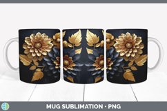 3D Elegant Dahlia Flowers Mug Wrap | Sublimation Coffee Cup Product Image 4