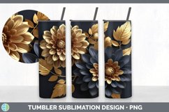 3D Elegant Dahlia Flowers Tumbler | Sublimation 20 oz Skinny Product Image 4