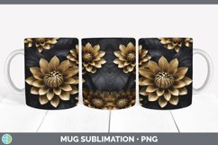 3D Elegant Dahlia Flowers Mug Wrap | Sublimation Coffee Cup Product Image 5