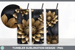 3D Elegant Dahlia Flowers Tumbler | Sublimation 20 oz Skinny Product Image 5