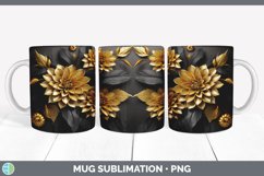 3D Elegant Dahlia Flowers Mug Wrap | Sublimation Coffee Cup Product Image 6