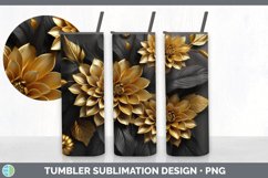 3D Elegant Dahlia Flowers Tumbler | Sublimation 20 oz Skinny Product Image 6