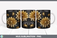 3D Elegant Dahlia Flowers Mug Wrap | Sublimation Coffee Cup Product Image 7