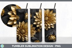 3D Elegant Dahlia Flowers Tumbler | Sublimation 20 oz Skinny Product Image 7