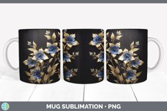 3D Elegant Delphinium Flowers Mug Wrap | Sublimation Coffee Product Image 2