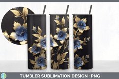 3D Elegant Delphinium Flowers Tumbler | Sublimation 20 oz Sk Product Image 2