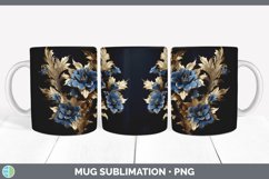 3D Elegant Delphinium Flowers Mug Wrap | Sublimation Coffee Product Image 3