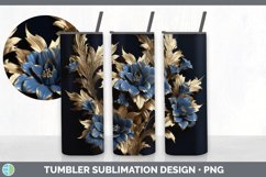 3D Elegant Delphinium Flowers Tumbler | Sublimation 20 oz Sk Product Image 3