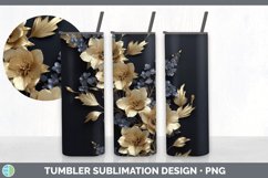 3D Elegant Delphinium Flowers Tumbler | Sublimation 20 oz Sk Product Image 4
