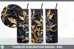 3D Elegant Delphinium Flowers Tumbler | Sublimation 20 oz Sk Product Image 5