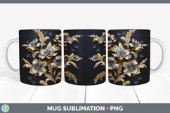 3D Elegant Delphinium Flowers Mug Wrap | Sublimation Coffee Product Image 6