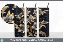 3D Elegant Delphinium Flowers Tumbler | Sublimation 20 oz Sk Product Image 6