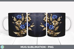 3D Elegant Delphinium Flowers Mug Wrap | Sublimation Coffee Product Image 7