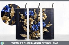 3D Elegant Delphinium Flowers Tumbler | Sublimation 20 oz Sk Product Image 7