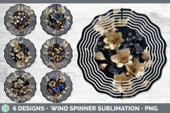 3D Black and Gold Flowers Wind Spinner Mega Bundle Sublimate Product Image 7