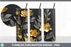 3D Elegant Freesia Flowers Tumbler | Sublimation 20 oz Skinn Product Image 2