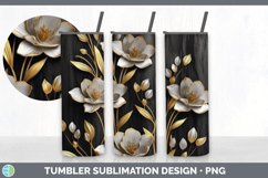 3D Elegant Freesia Flowers Tumbler | Sublimation 20 oz Skinn Product Image 4