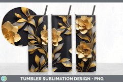 3D Elegant Freesia Flowers Tumbler | Sublimation 20 oz Skinn Product Image 5