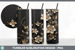 3D Elegant Freesia Flowers Tumbler | Sublimation 20 oz Skinn Product Image 6