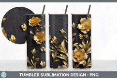 3D Elegant Freesia Flowers Tumbler | Sublimation 20 oz Skinn Product Image 7