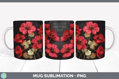 3D Elegant Geranium Flowers Mug Wrap | Sublimation Coffee Cu Product Image 3