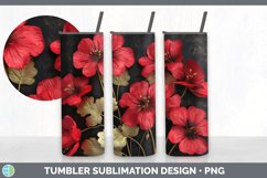 3D Elegant Geranium Flowers Tumbler | Sublimation 20 oz Skin Product Image 3