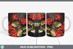 3D Elegant Geranium Flowers Mug Wrap | Sublimation Coffee Cu Product Image 4