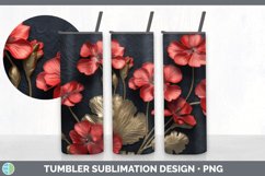 3D Elegant Geranium Flowers Tumbler | Sublimation 20 oz Skin Product Image 5