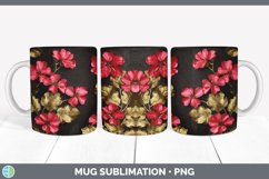 3D Elegant Geranium Flowers Mug Wrap | Sublimation Coffee Cu Product Image 6