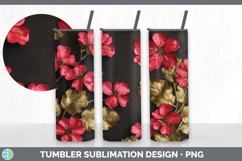 3D Elegant Geranium Flowers Tumbler | Sublimation 20 oz Skin Product Image 6
